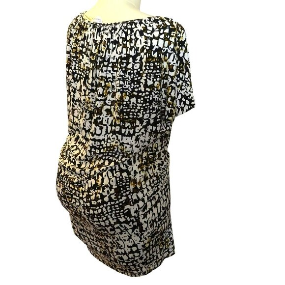 Calvin Klein Blouse | Black White Sleeveless | Split Short Sleeve Modern - Picture 5 of 10